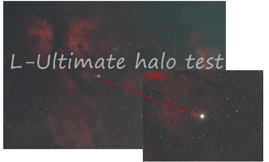 L-Ultimate halo test on bright stars
